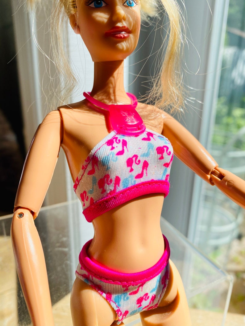 Barbie doll bathing suit Barbie 2pc sparkly logo with tall | Etsy