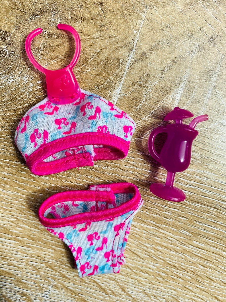 Barbie doll bathing suit Barbie 2pc sparkly logo with tall Etsy