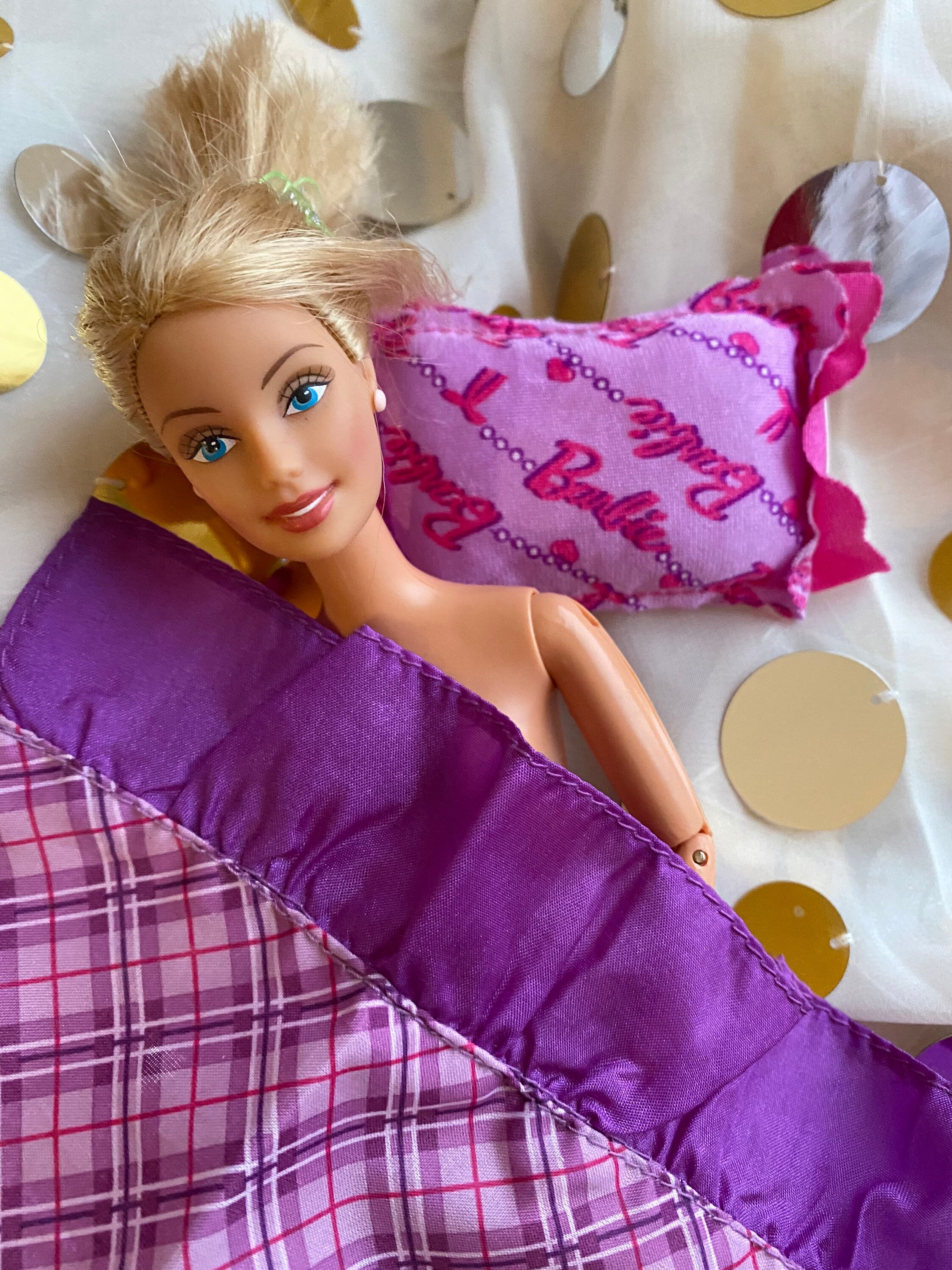 Barbie Dollhouse Accessories Barbie Blanket and Pillow Set Etsy UK