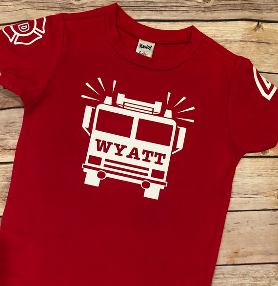 Fire Truck Birthday Shirt Personalize Me Etsy Canada