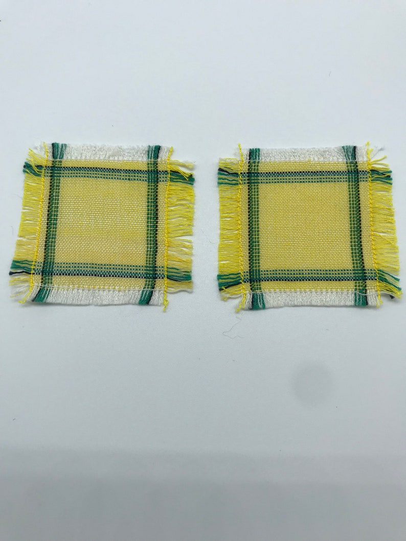 Handwoven miniature dollhouse napkins image 2