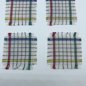 Handwoven miniature dollhouse napkins