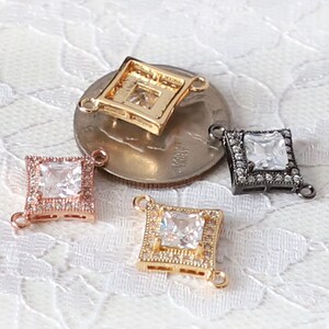 1 / 2 pr 9mm 12mm 14mm Ángel - Conejito - Vaca - Búho - Zirconia Cúbica Micro Pave cuentas metálicas - Oro - Plata - Rosa - Diamante CZ imagen 7