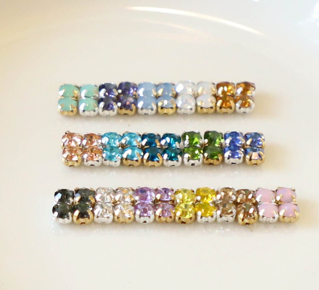 49pcs 4mm Montees Sew on Crystal Round Chatons Rhinestones Montées Beads Silver Gold Plated