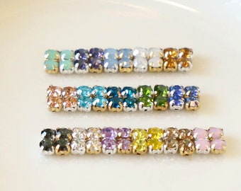 49pcs 4mm Montees Sew On Crystal Round Chatons Rhinestones Montées Beads Silver Gold Plated Brass - Pink Green Blue Gray Yellow