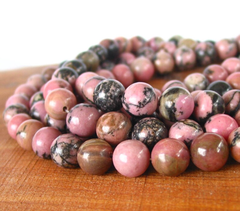 15 8mm 10mm Rhodonite Pink PLAIN Round Beads FROSTED - Etsy