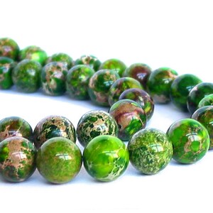 15" 4mm 6mm 8mm 10mm 12mm Aqua Terra Jasper round gemstone Beads - snakeskin - imperssion jasper - sea sediment - yellow green - PICK