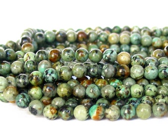 15" 3mm 4mm 6mm 8mm 10mm 12mm african turquoise PLAIN round Beads natural color polished Gemstone - PICK SIZE