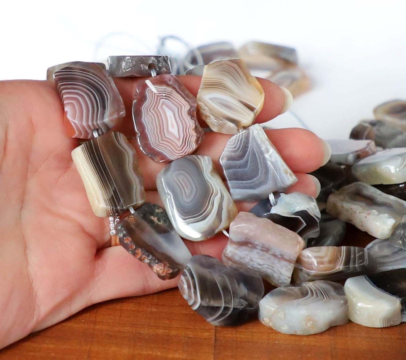 Irregular freeform botswana agate slab onxy Geode Slice loose beads Irregular freeform botswana agate slab onxy Geode Slice loose beads