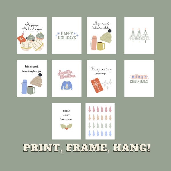 8x10 Aesthetic Holiday Prints | Set of 10 Aesthetically Pleasing Christmas PDF’s