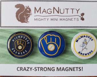 Milwaukee Brewers super-strong magnets - 3-pack