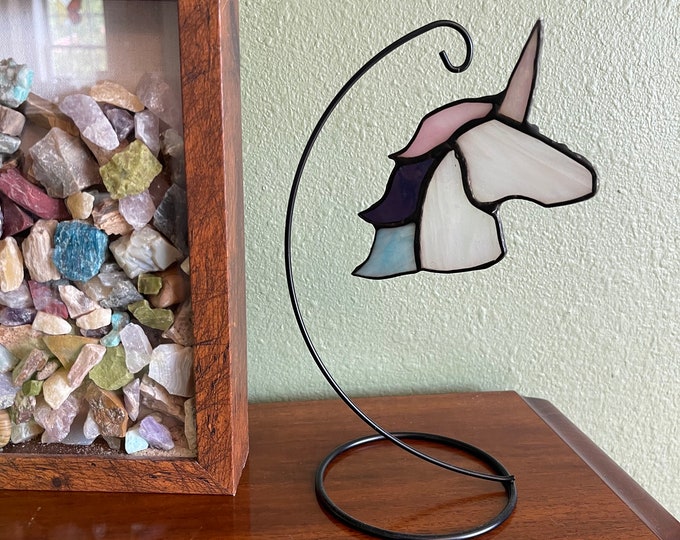 Stained Glass Unicorn Suncatcher window decor ornament