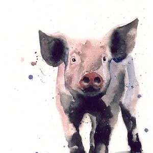 Piglet Watercolor Painting Art Print by Eric Sweet