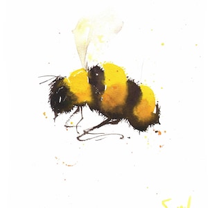 Bumble Bee Watercolor Painting Art Print by Eric Sweet