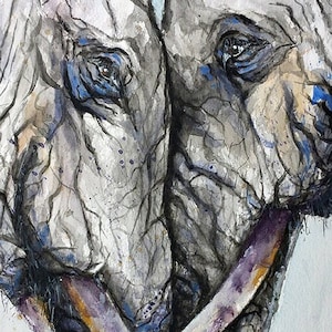 Elephant Art Print, Watercolor Elephant Wall Decor, Safari Animal Painting, Neutral Nursery Decor, Wildlife Artwork