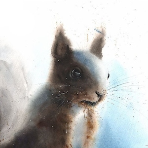 Squirrel Watercolor Painting Art Print by Eric Sweet