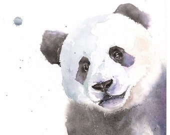 Baby Giant Panda Cub Watercolor Illustration Painting Art Print by Eric Sweet