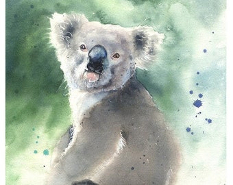 Koala Bear Art Print Watercolor Painting by Eric Sweet