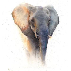 Elephant Spirit Watercolor Painting Art Print by Eric Sweet