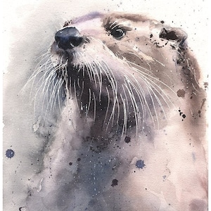 Sea Otter Watercolor Painting Art Print by Eric Sweet