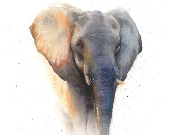 Watercolor Elephant Painting Art Print by Eric Sweet