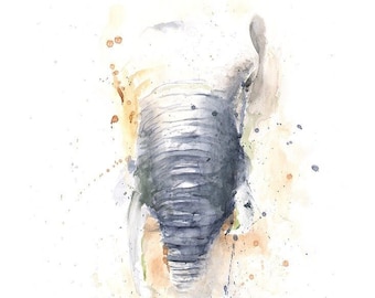 Spirit Elephant Portrait Watercolor Painting Art Print by Eric Sweet