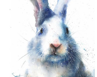 Rabbit Watercolor Painting Art Print by Eric Sweet