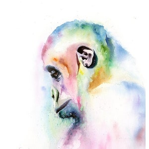 Gorilla Art Print Monkey Painting Watercolor Decor by Eric Sweet image 1