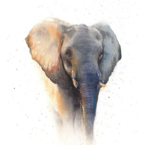 Watercolor Elephant Painting Art Print by Eric Sweet