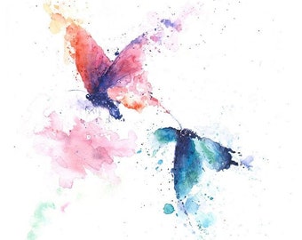 Butterfly Painting Watercolor Art Print Decor by Eric Sweet