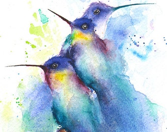 abstract birds etsy
