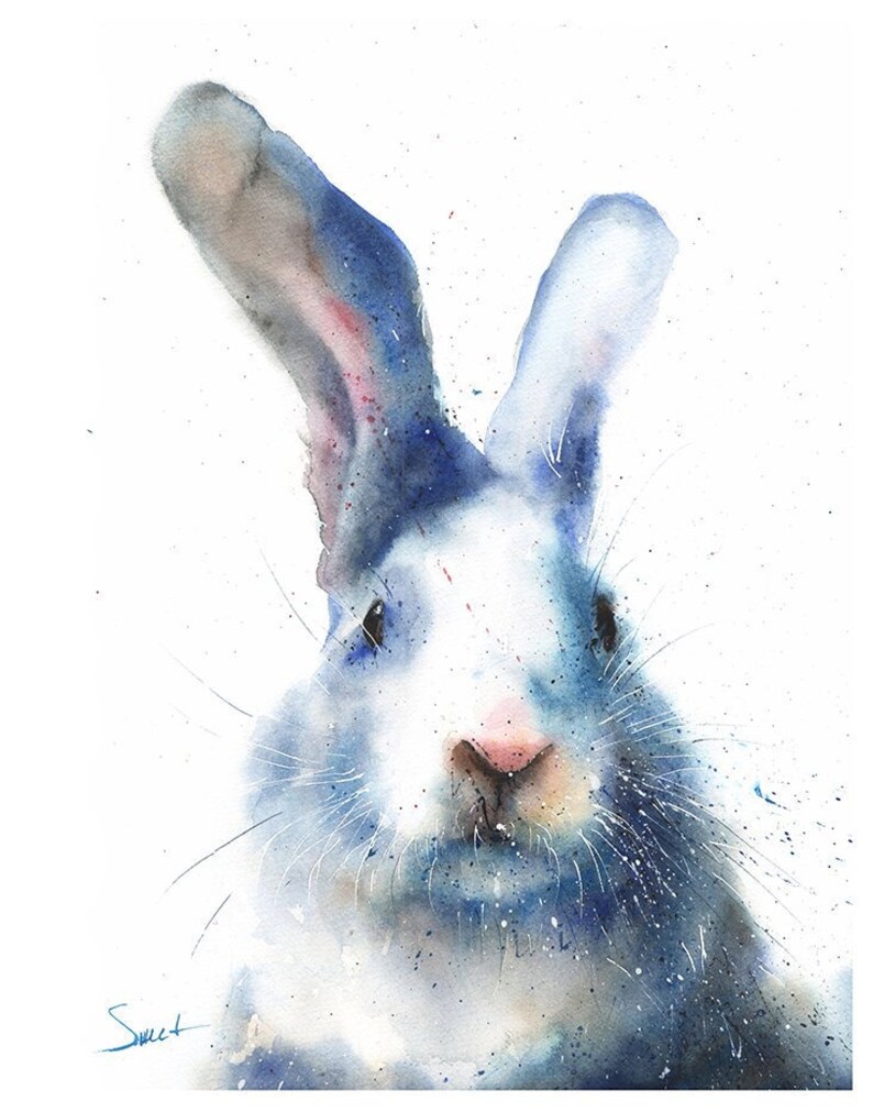 RABBIT ART PRINT rabbit print bunny print rabbit Etsy