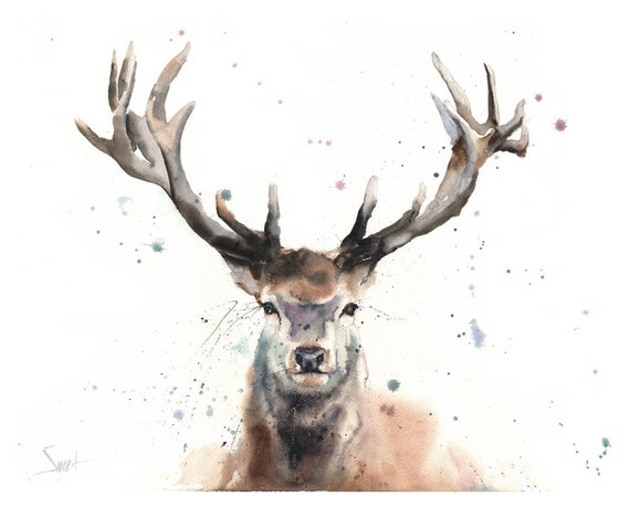 Deers and Turkeys Poster 30/" x 8.5/" Personalized Custom Name Painting Printing