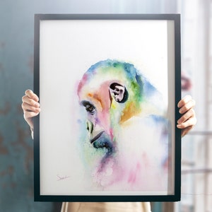 Gorilla Art Print Monkey Painting Watercolor Decor by Eric Sweet image 4