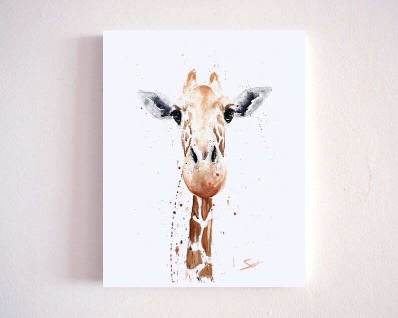 Baby Giraffe Watercolor Painting Art Print by Eric Sweet image 3
