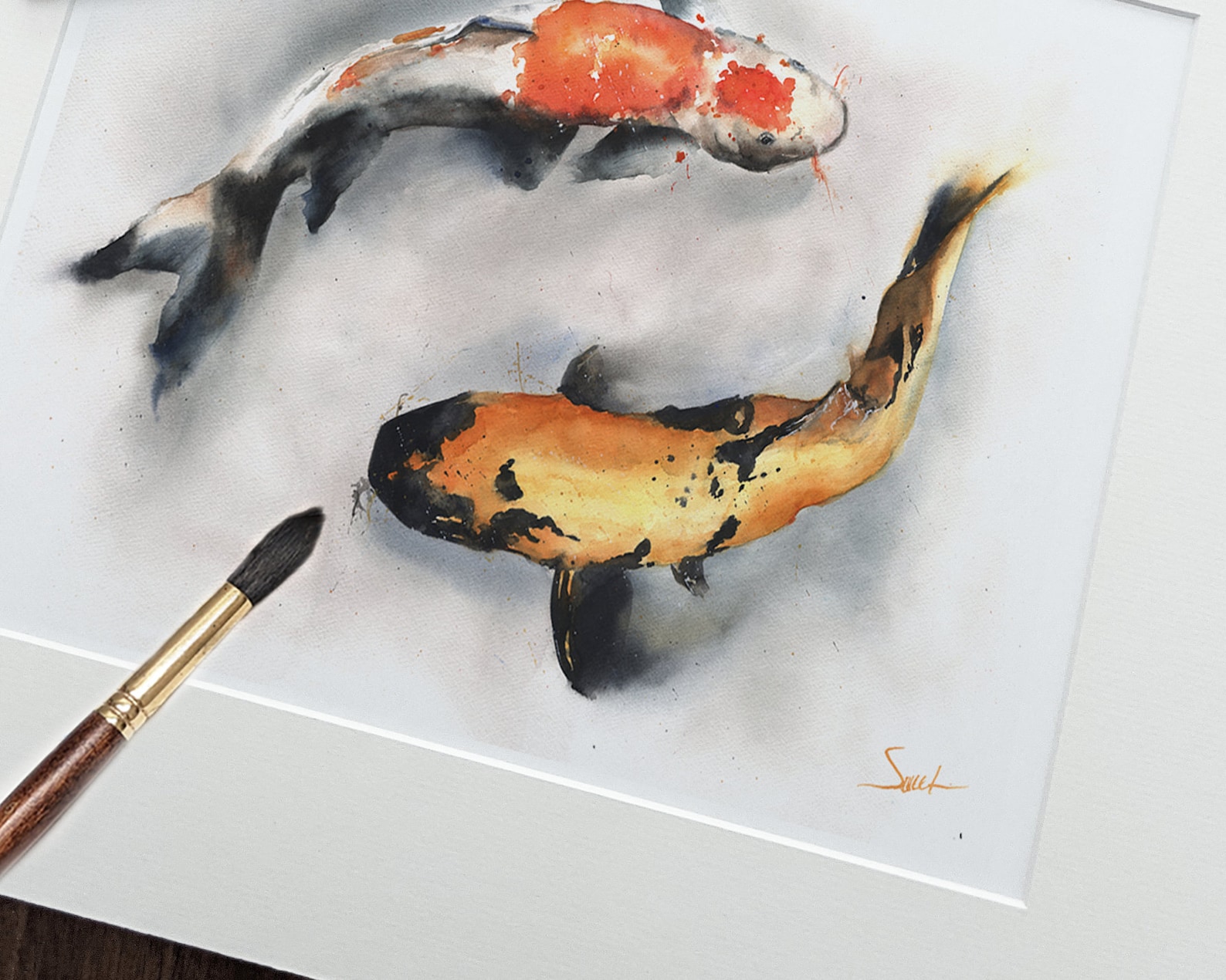 Koi Fish Watercolor Painting Original Watercolor Koi | Etsy