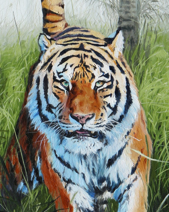 Buy Tiger Original Oil Painting by Eric Sweet Online in India - Etsy