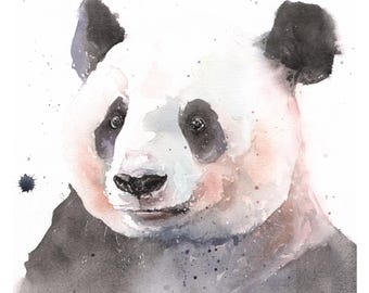 Watercolor giant panda bear painting by Eric Sweet