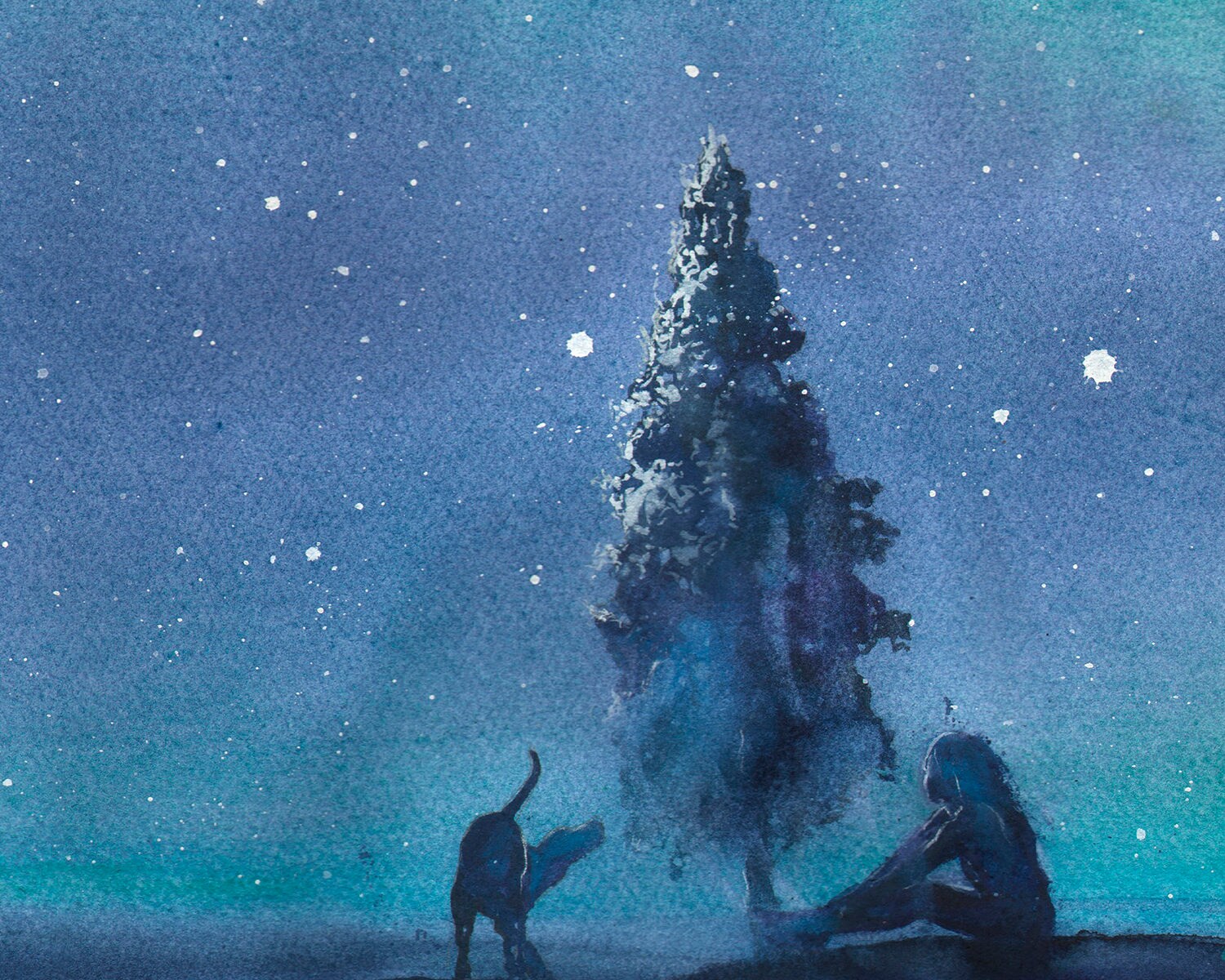 Aurora Borealis: Letting go and conquering the water in watercolor