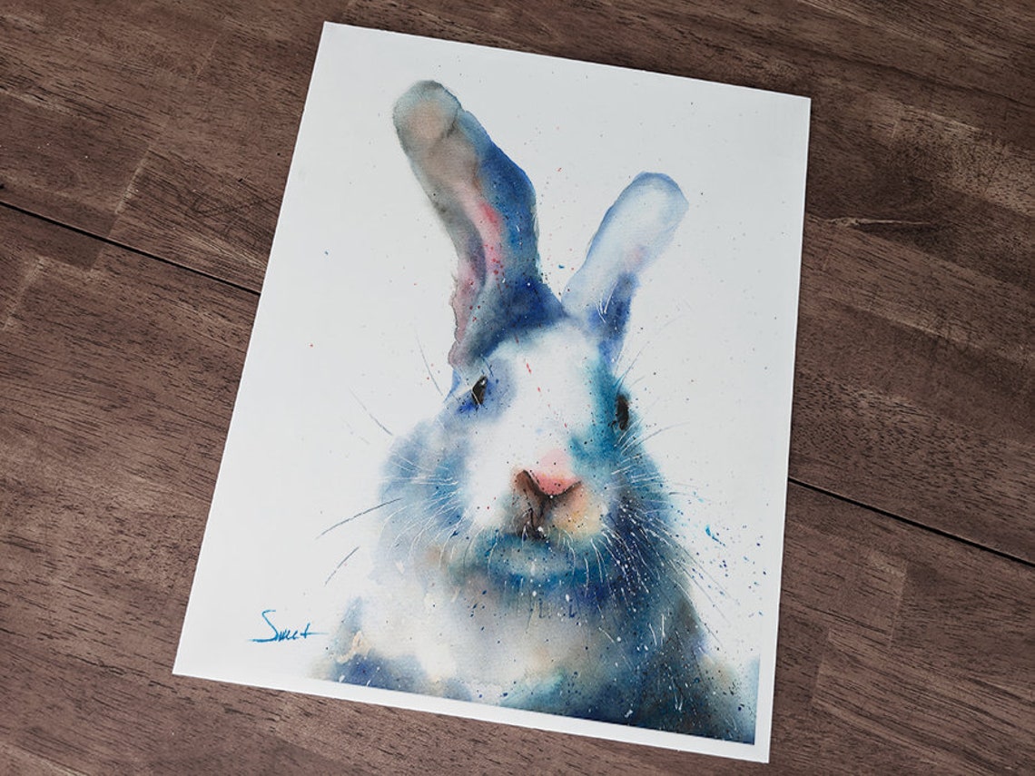 RABBIT ART PRINT rabbit print bunny print rabbit Etsy