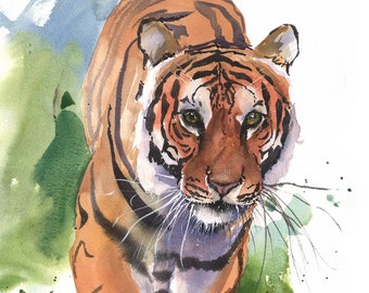 Tiger Art Print Watercolor Painting by Eric Sweet