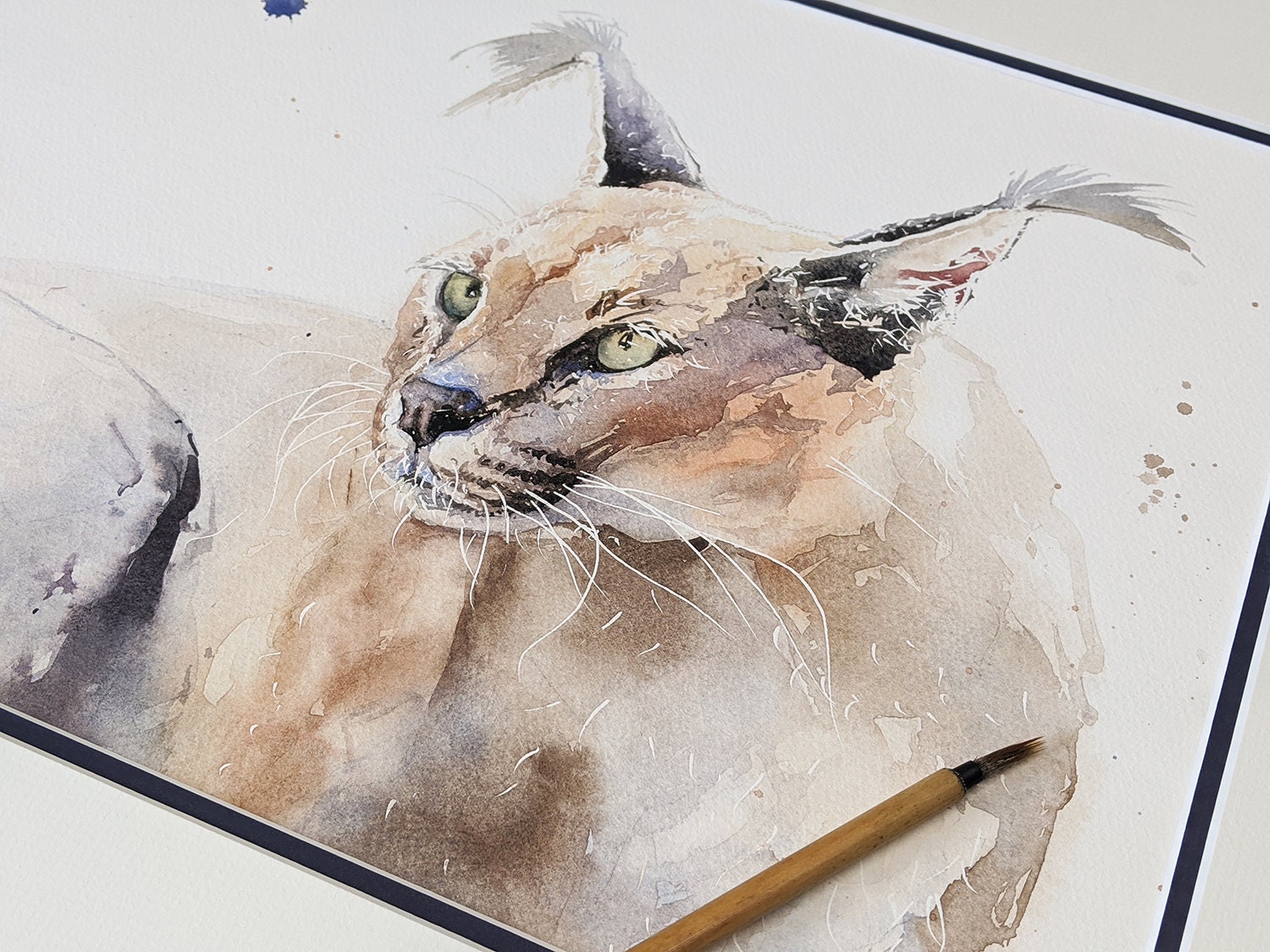 Caracal Watercolor Cat Print - Hand Painted Wildlife Art - Etsy