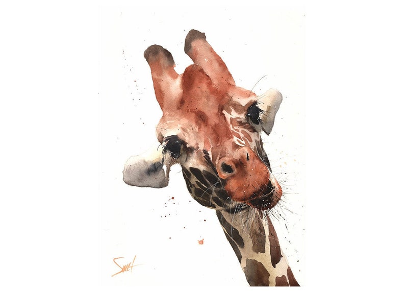 Download Animal Painting Mothers Day Card Original Watercolor Giraffe Painting Safari Animal Art Giraffe Nursery Wall Decor Giraffe Gift Watercolor Art Collectibles Delage Com Br