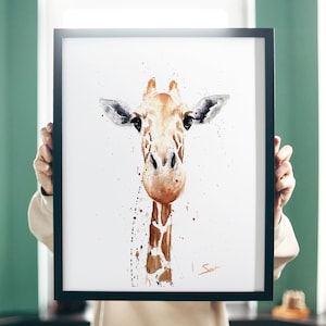 Baby Giraffe Watercolor Painting Art Print by Eric Sweet image 4