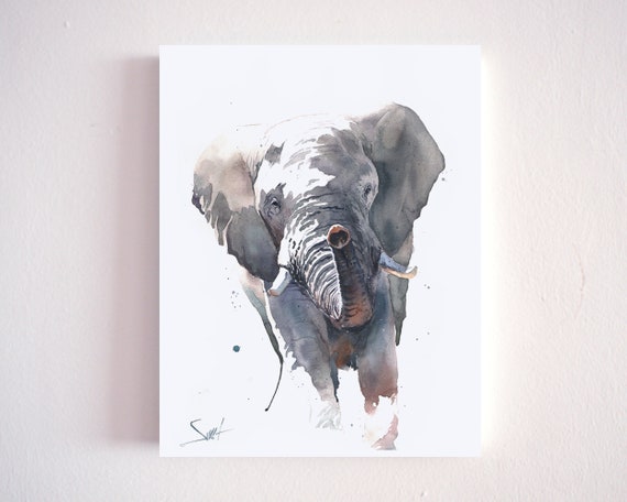 エリック・スウィートによる水彩画「象の絵画」アートプリント