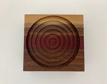 Posavasos de Nogal Negro y Corazón Púrpura