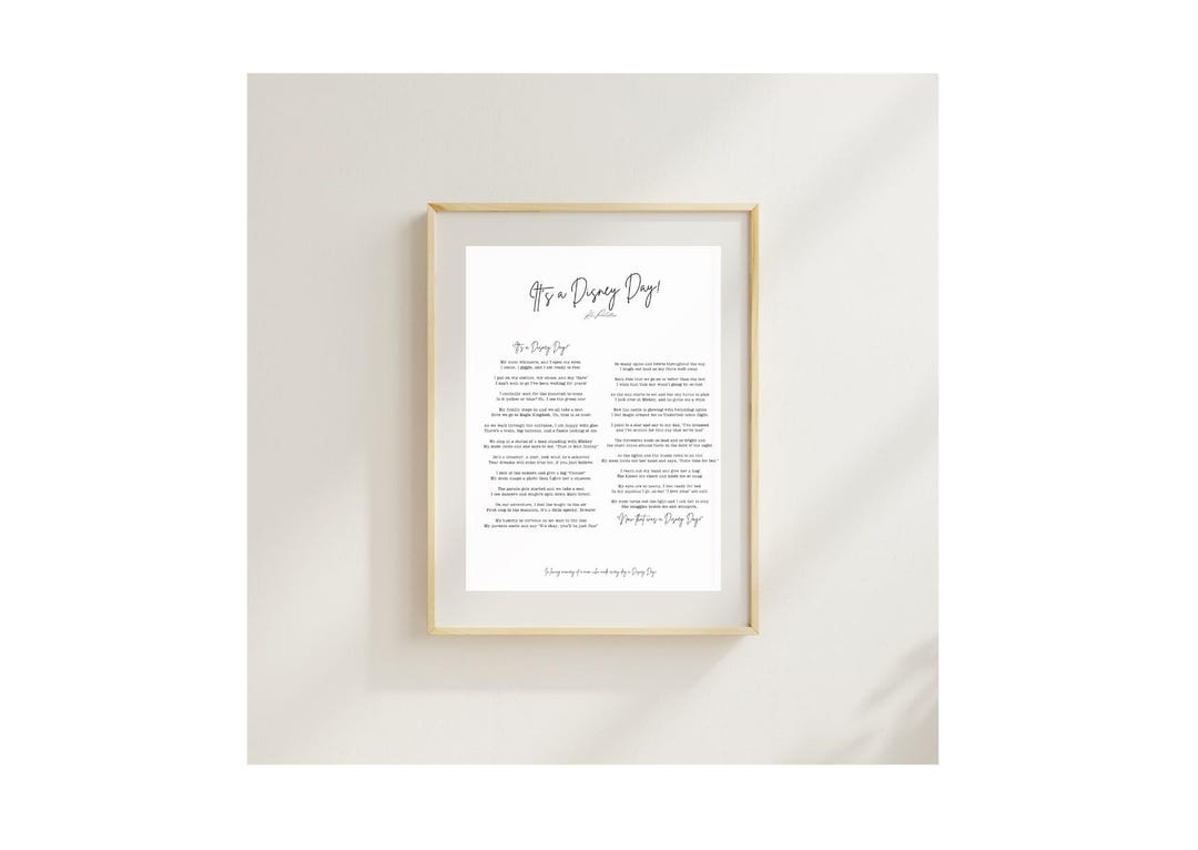 Disney Printable Wall Art, Walt Disney Quote, Disney World Poem - Etsy