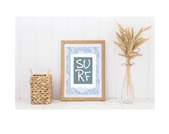 Vintage Surfer Boy Beach Print: 8x10 Digital Wall Art (PDF Download)