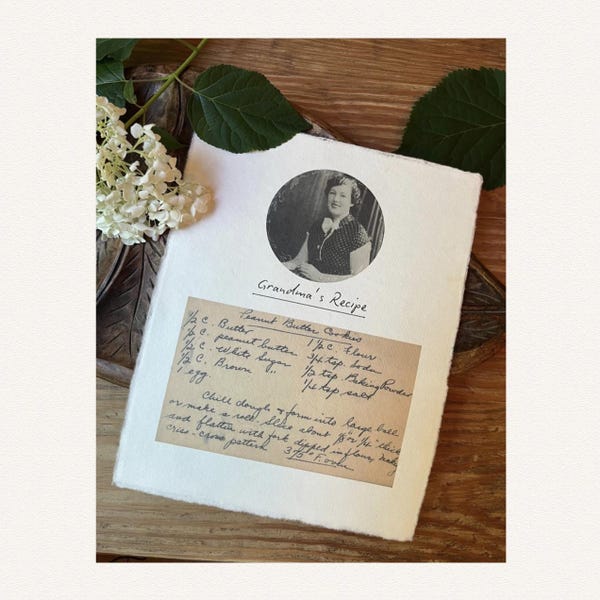 Personalized Family Recipe Print: Photo & Handwritten Text, Kitchen Decor