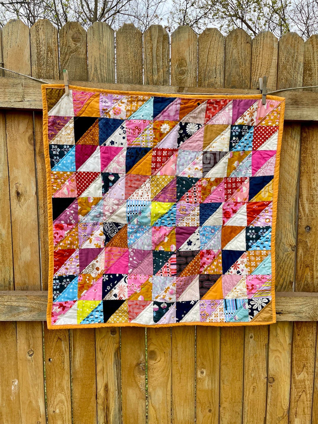 Vibrant Scrappy Baby Doll Quilt - Etsy